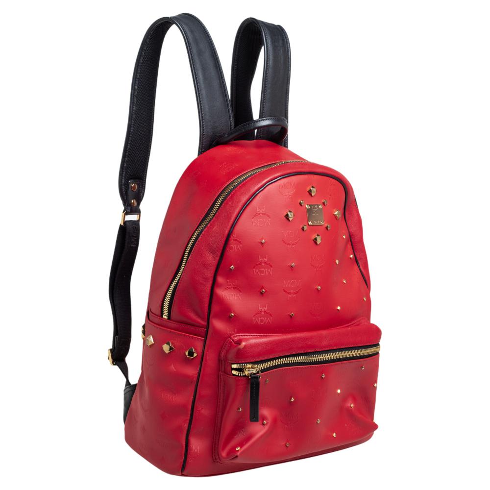 mcm backpack red