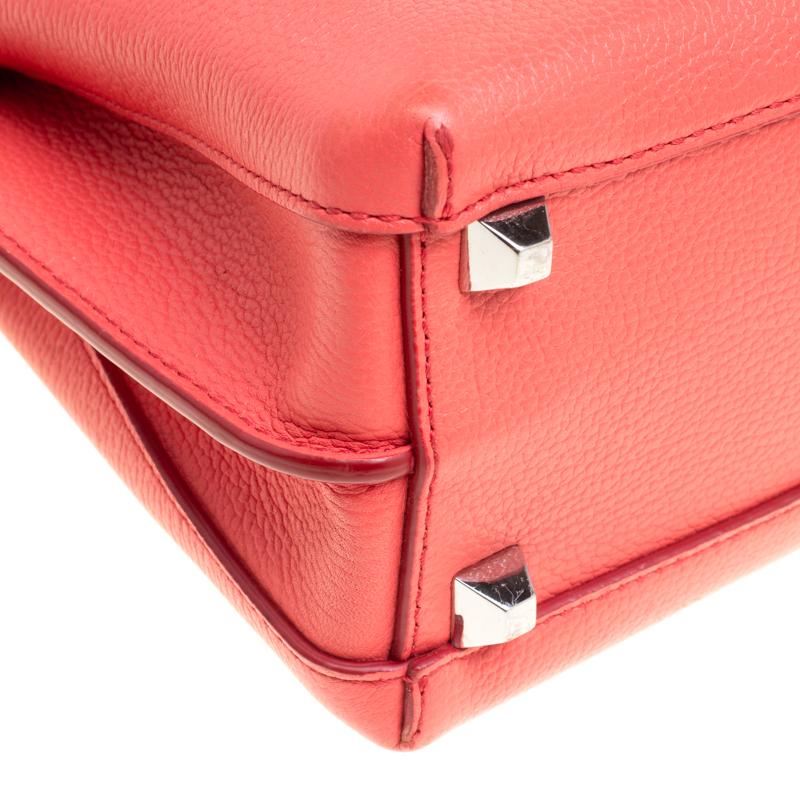 MCM Red Leather Small Milla Top Handle Bag 1