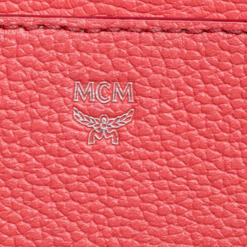 MCM Red Leather Small Milla Top Handle Bag 3