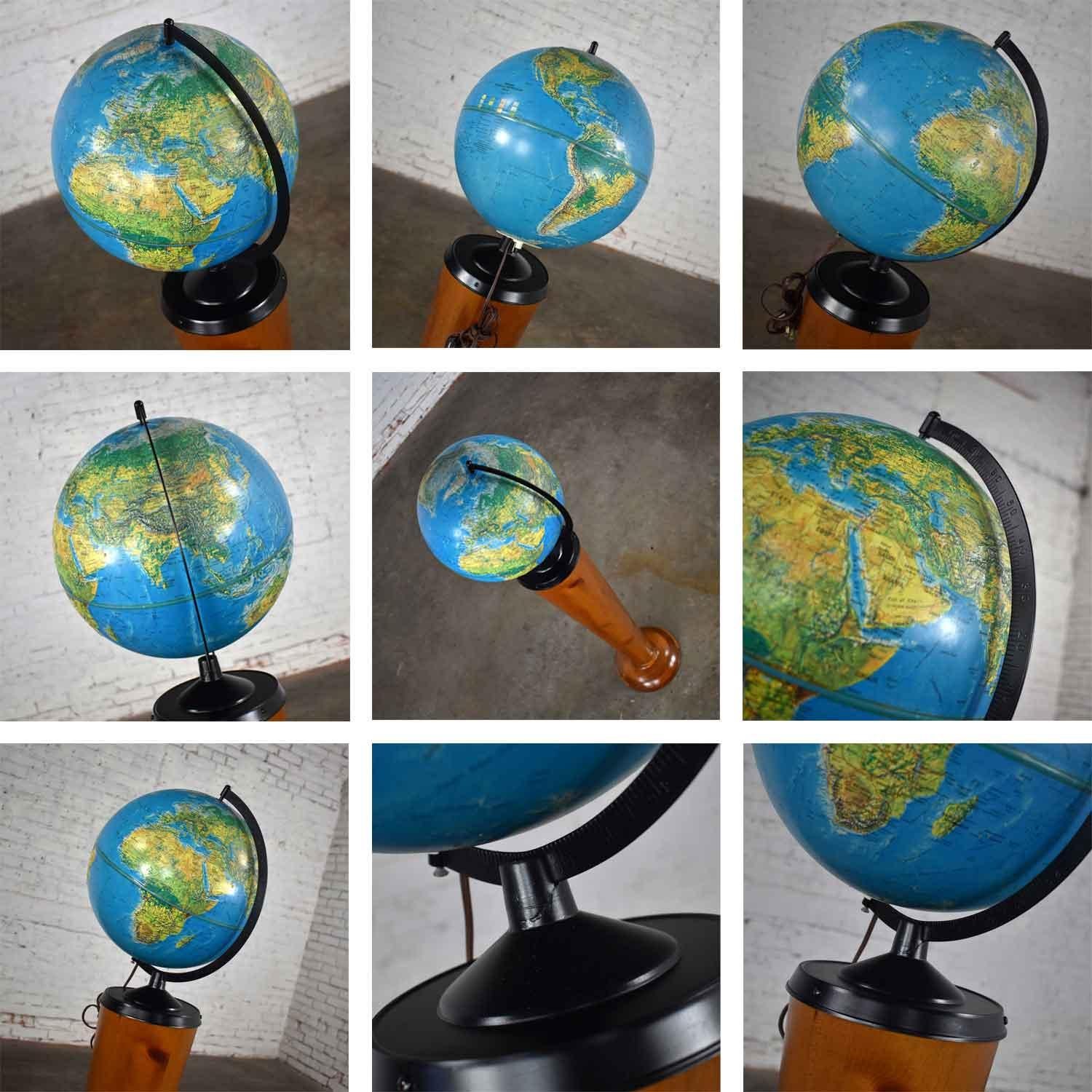 MCM Repogle World Horizon Series Globe Lighting on Custom Pine Stand en vente 11