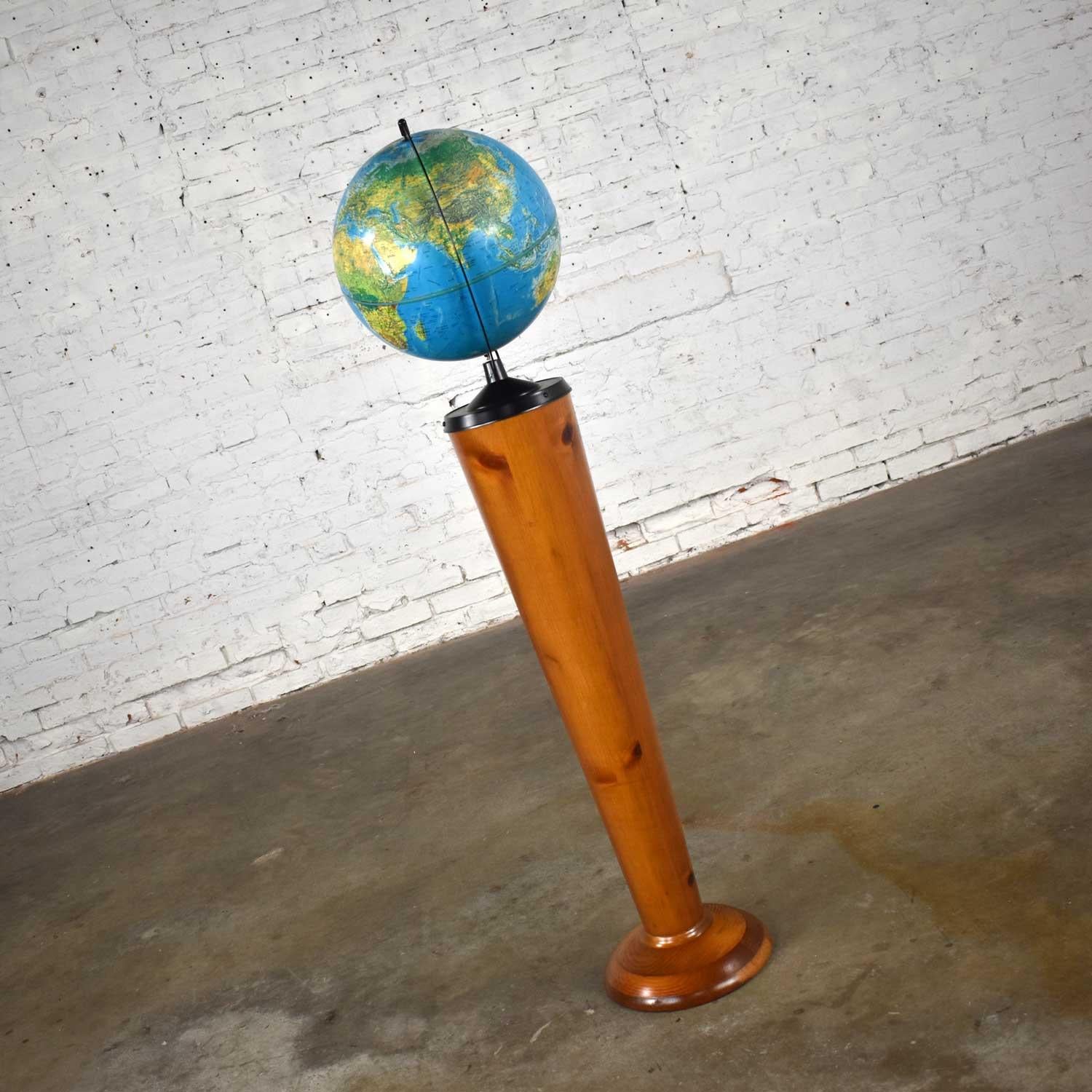 lighted globe on stand