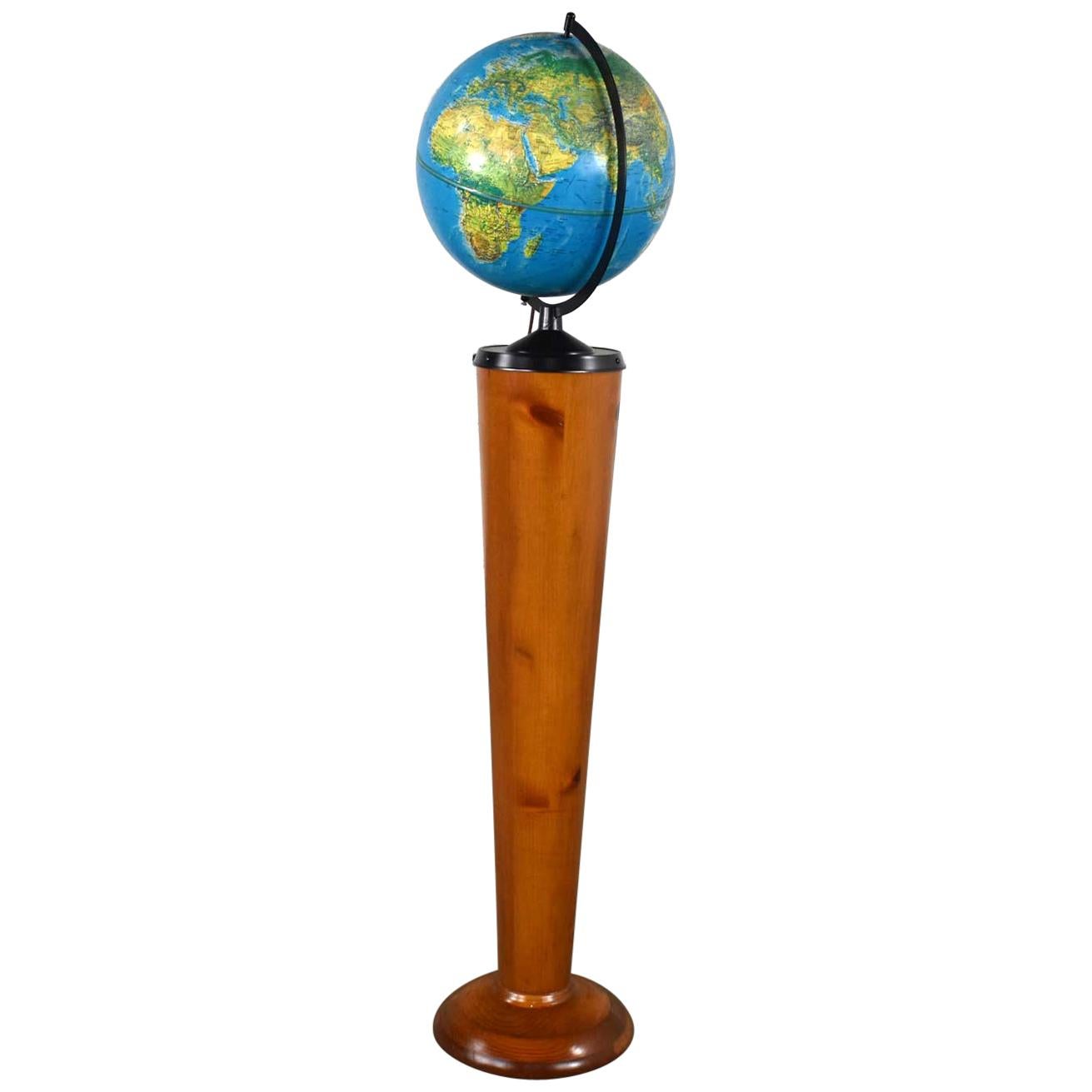 MCM Repogle World Horizon Series Lighted World Globe on Custom Pine Stand