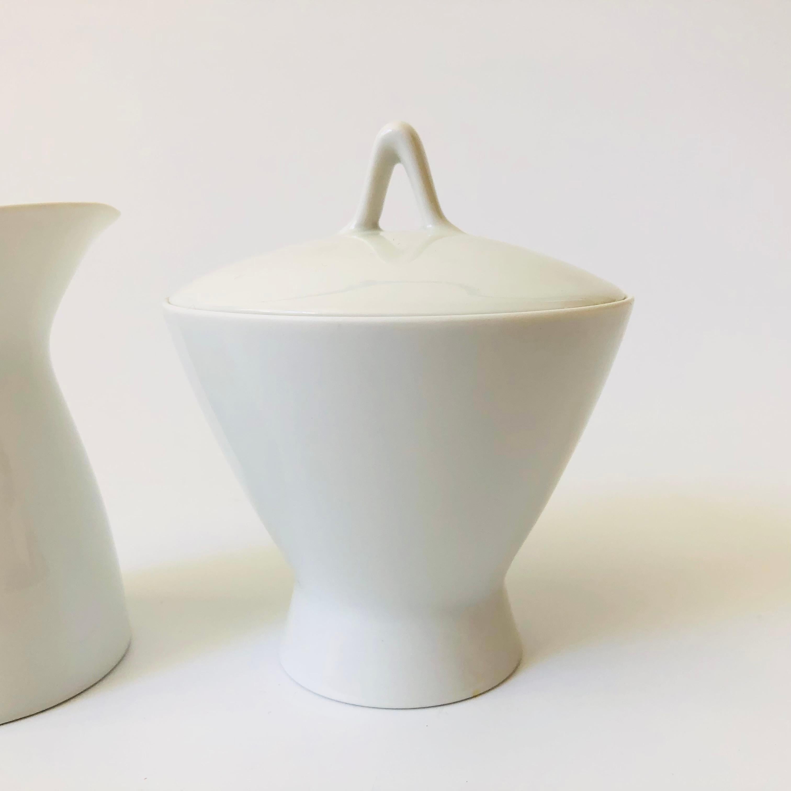 German MCM Rosenthal Porcelain Creamer and Sugar Bowl Set For Sale