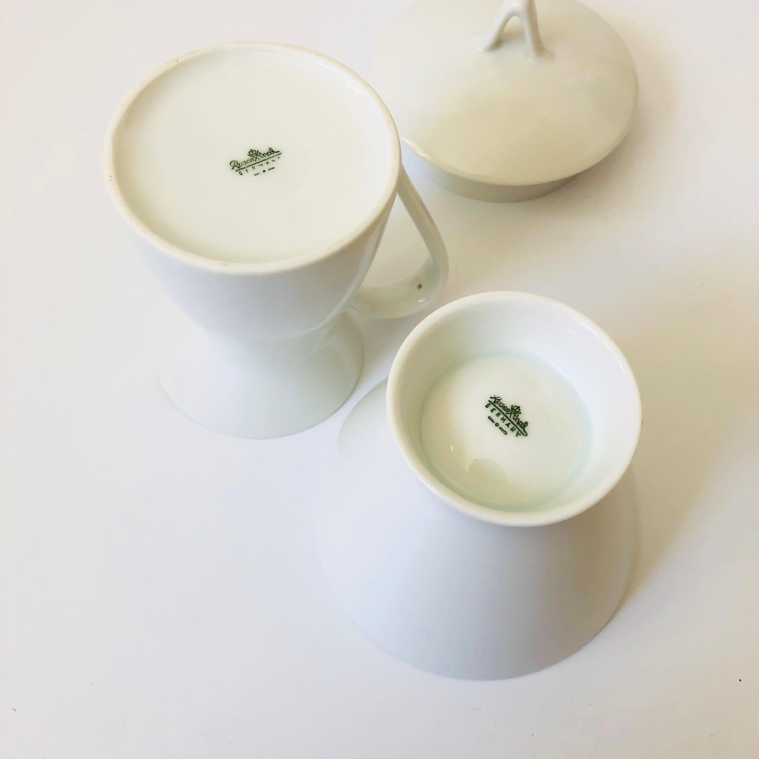 MCM Rosenthal Porcelain Creamer and Sugar Bowl Set For Sale 1