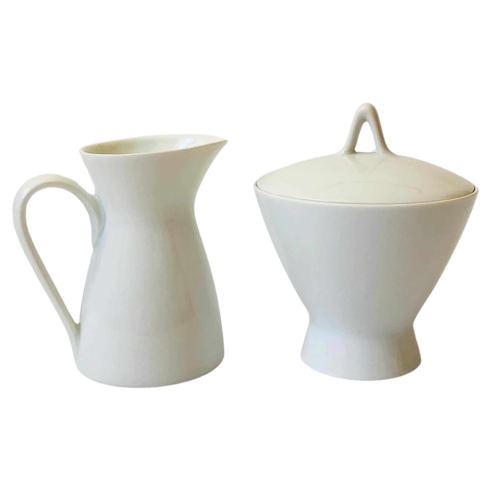 MCM Rosenthal Porcelain Creamer and Sugar Bowl Set For Sale