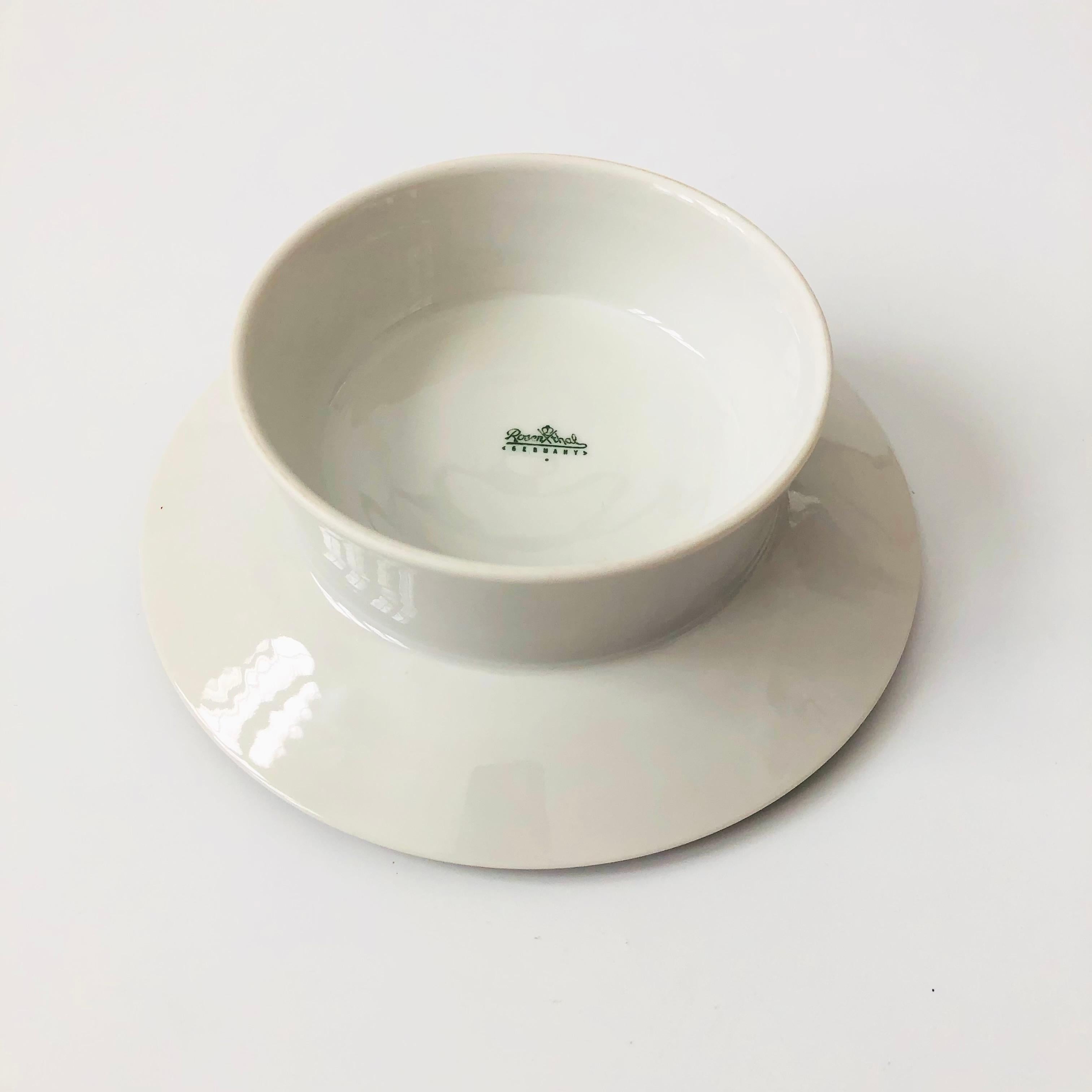 20th Century MCM Rosenthal Porcelain Triple Candle Holder For Sale