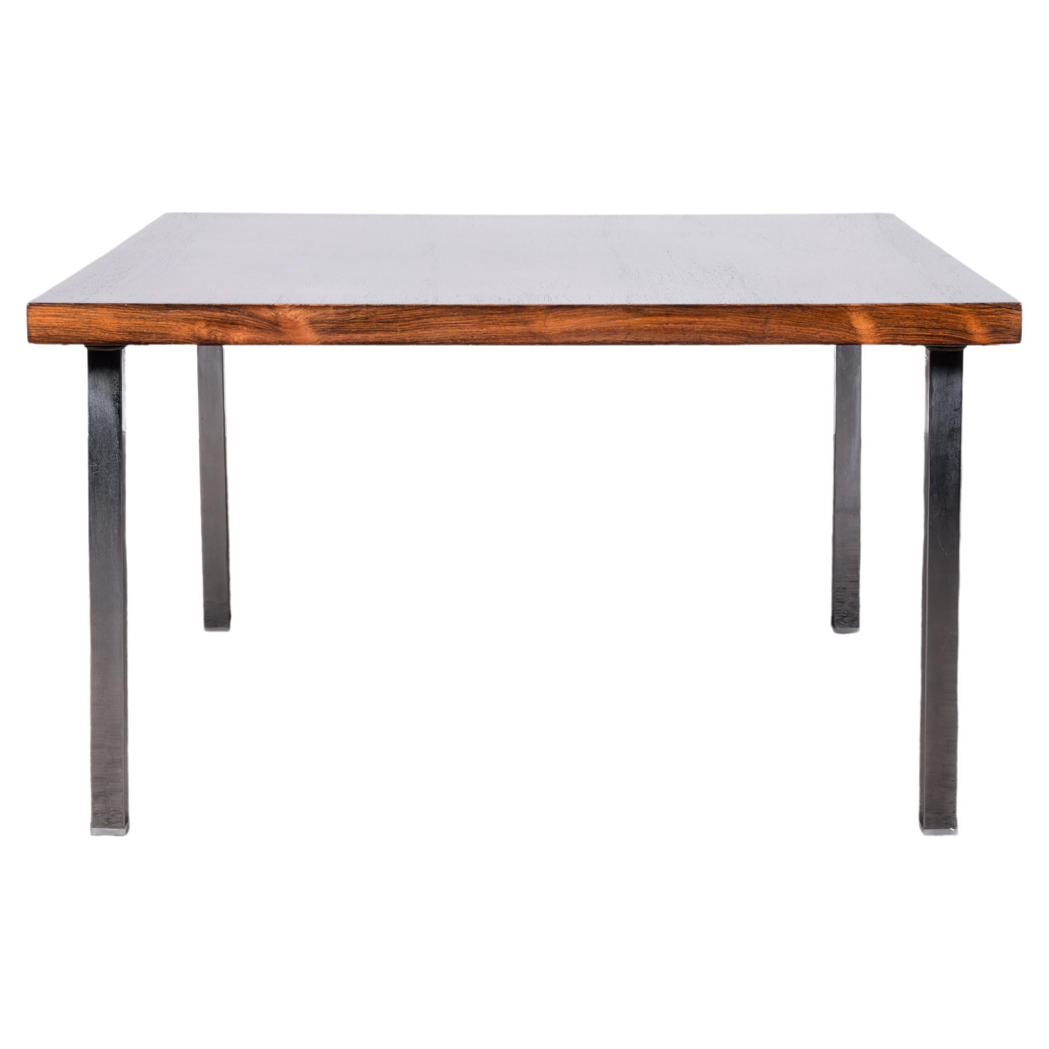 MCM Rosewood & Chrome Coffee or Side Table in the Manner of Milo Baughman