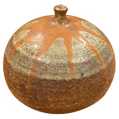 Vintage MCM Round Earthenware Bud Vase