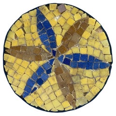 MCM Round Floral Mosaic on Board by David Lavington