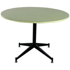 MCM Round Laminate Top Dining Table Steel Pedestal Base Style of Paul McCobb