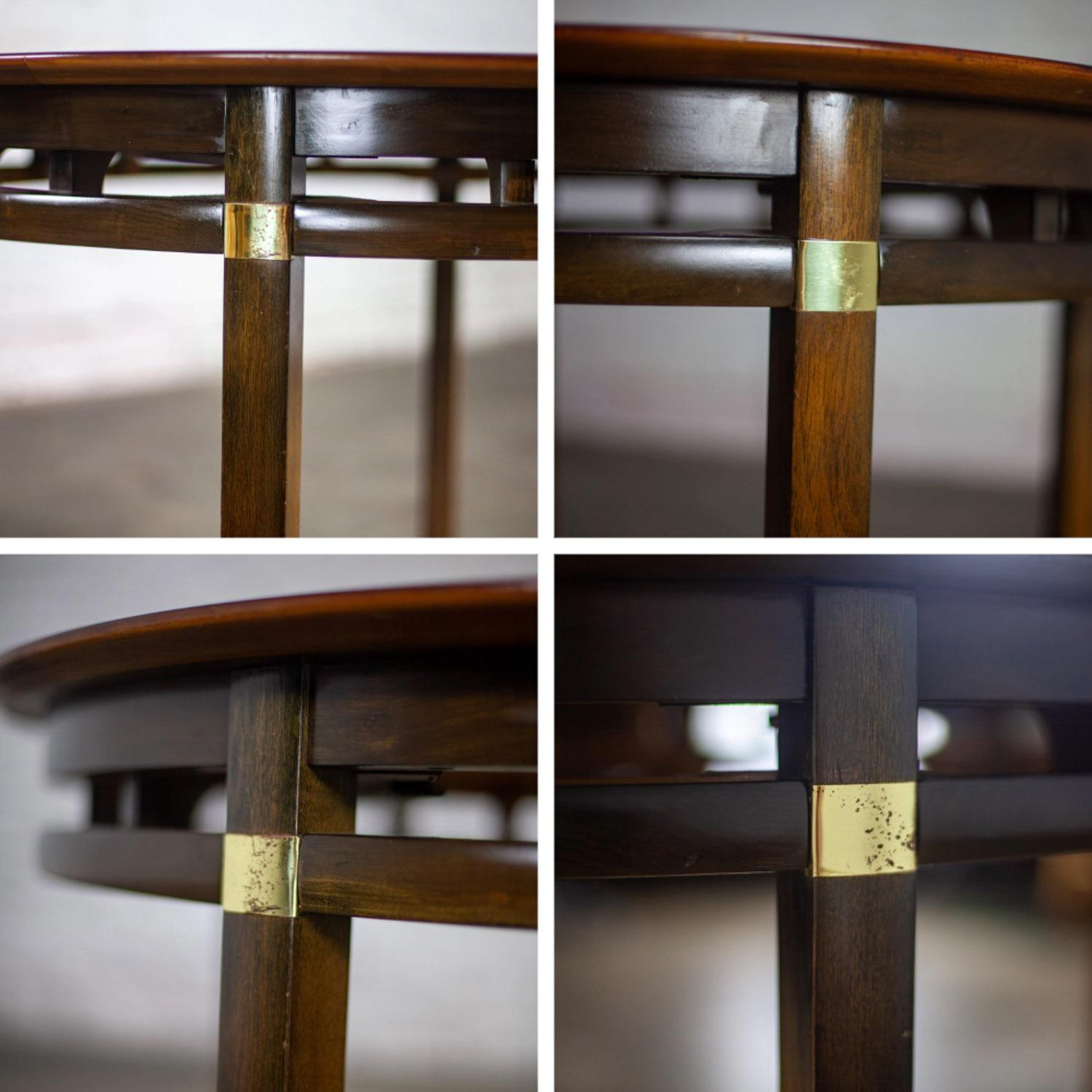 MCM Round to Oval Expanding Dining Table Attributed Hickory Tung Si Collection For Sale 9