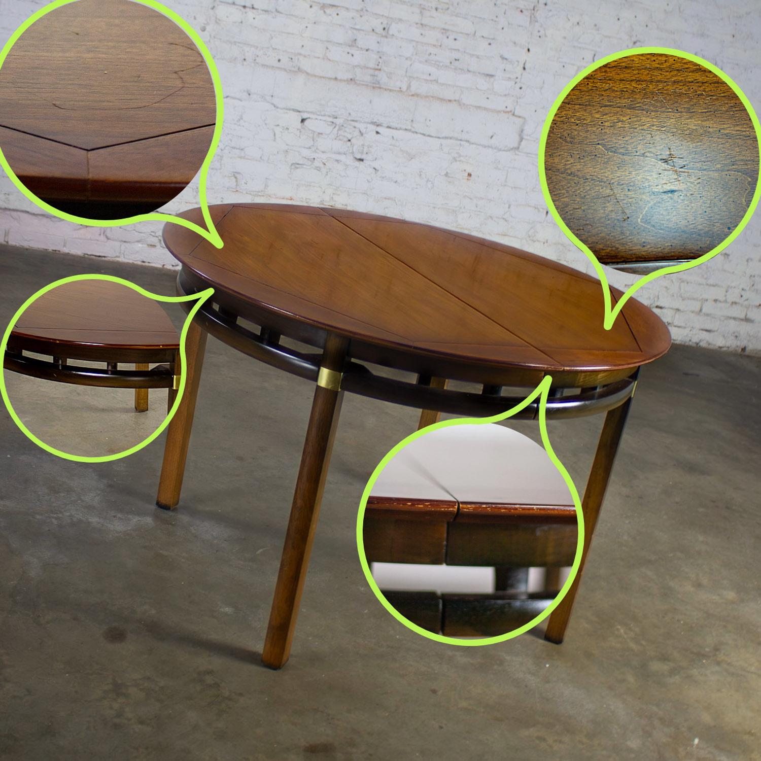 MCM Round to Oval Expanding Dining Table Attributed Hickory Tung Si Collection For Sale 10