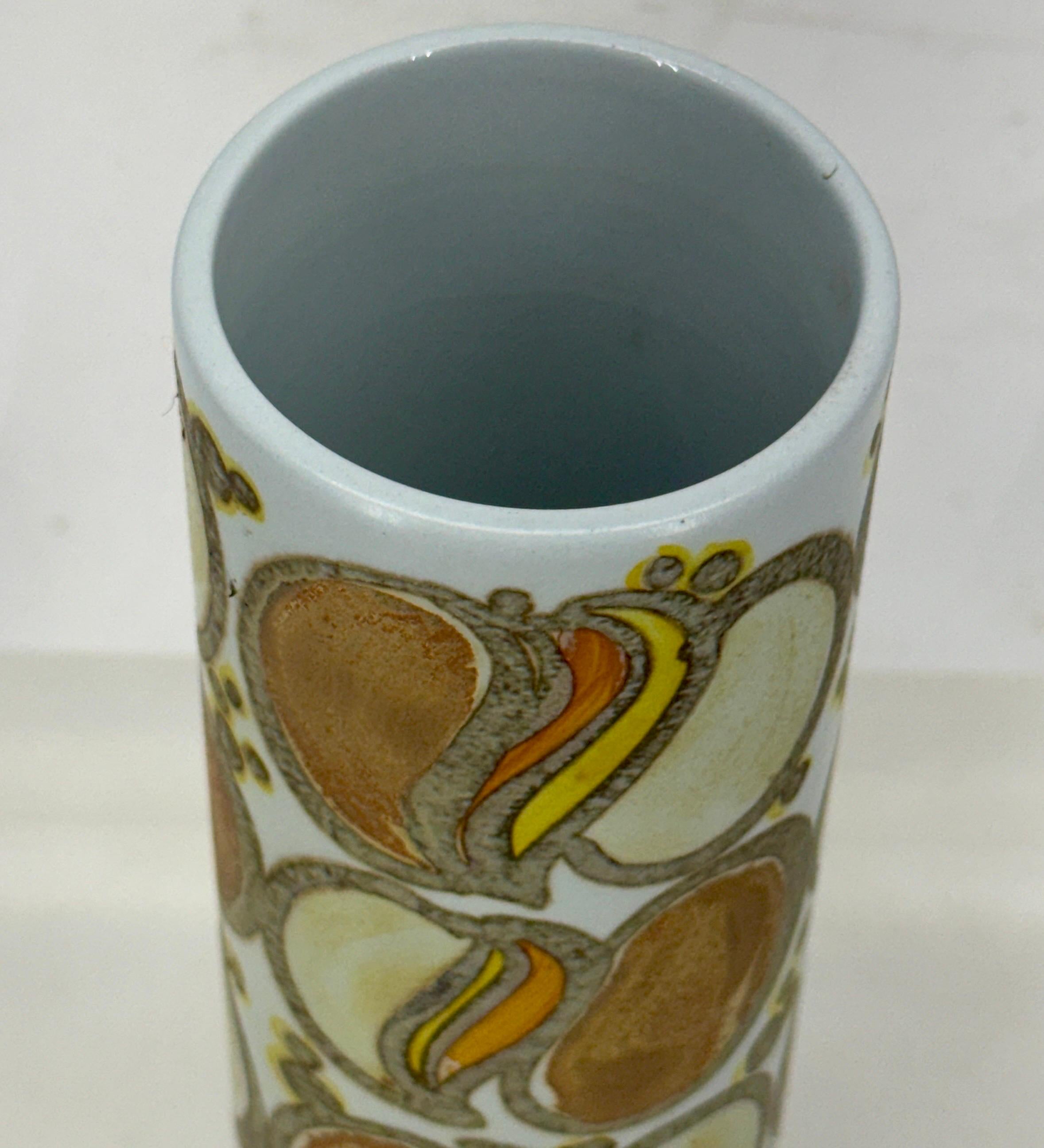 Metà XX secolo Vaso cilindrico di faience di Niels Thorsson, Danimarca, MCM Royal Copenhagen in vendita