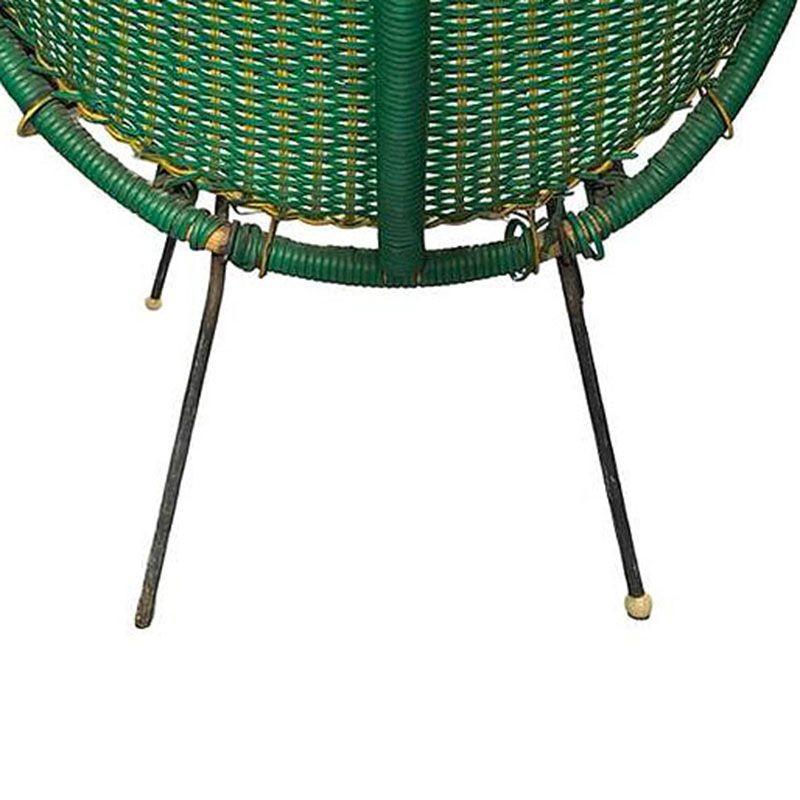 MCM Sam Avedon Styled Iron Outdoor/Patio Saucer Chair w/ Nylon Weaved Seat, Pair For Sale 2