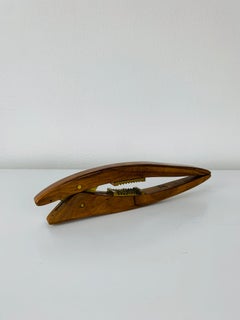 MCM Scandinavian nutcracker, teak wood and brass, 1960's