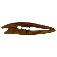 MCM Scandinavian nutcracker, teak wood and brass, 1960's