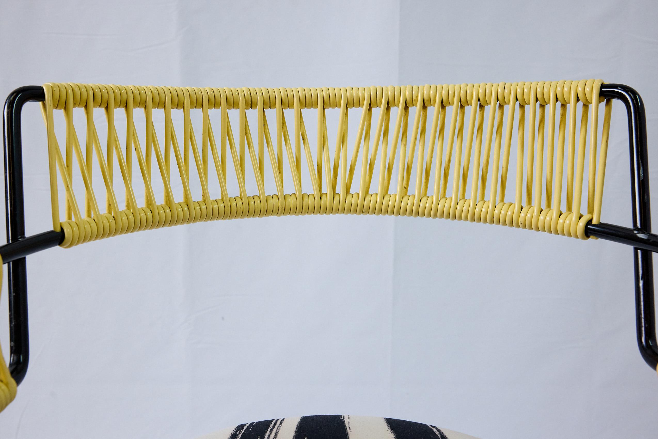Sedia scultorea in ferro battuto MCM con schienale e braccioli in corde in vendita 6