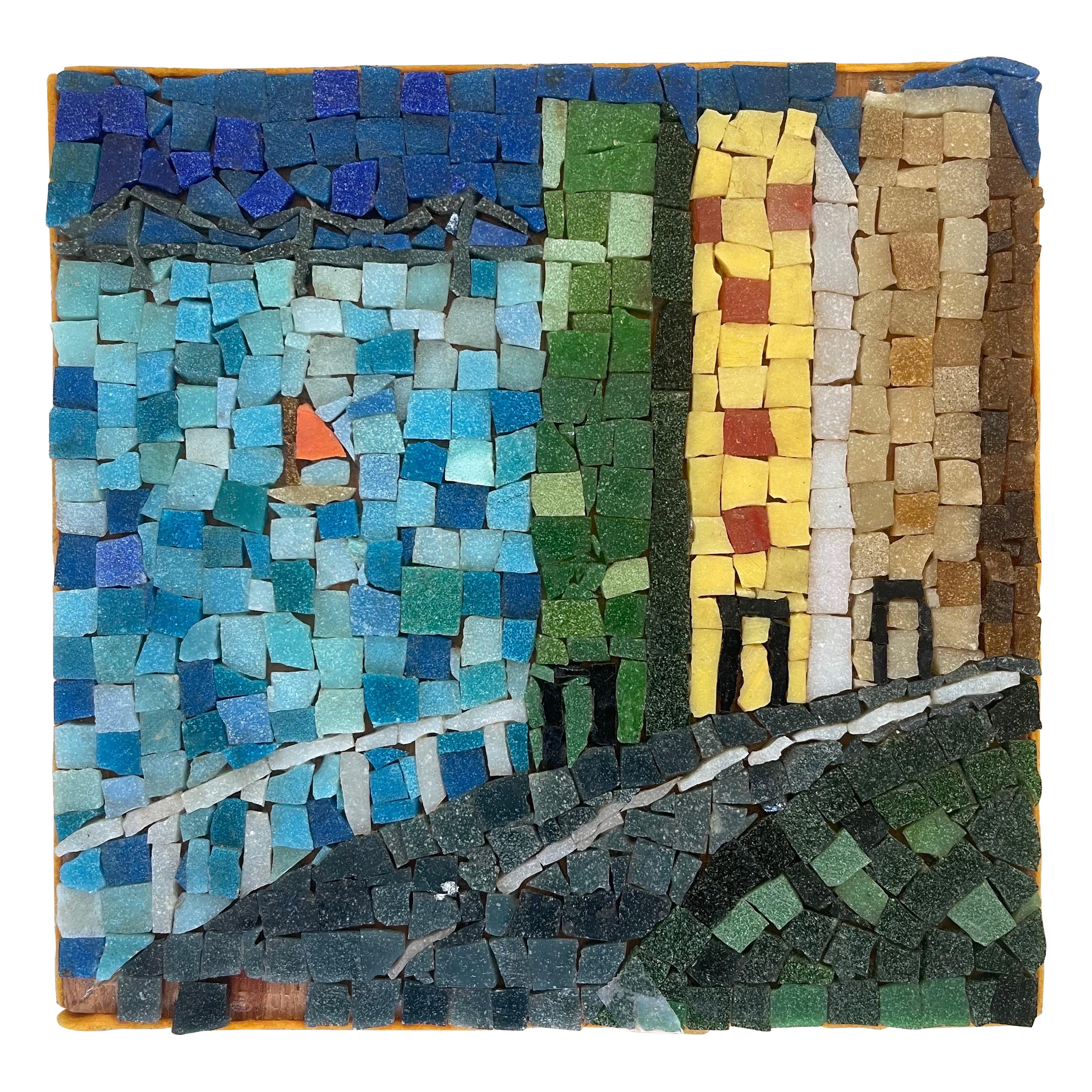 MCM Seascape / City Scene Mosaic on Board by David Lavington
