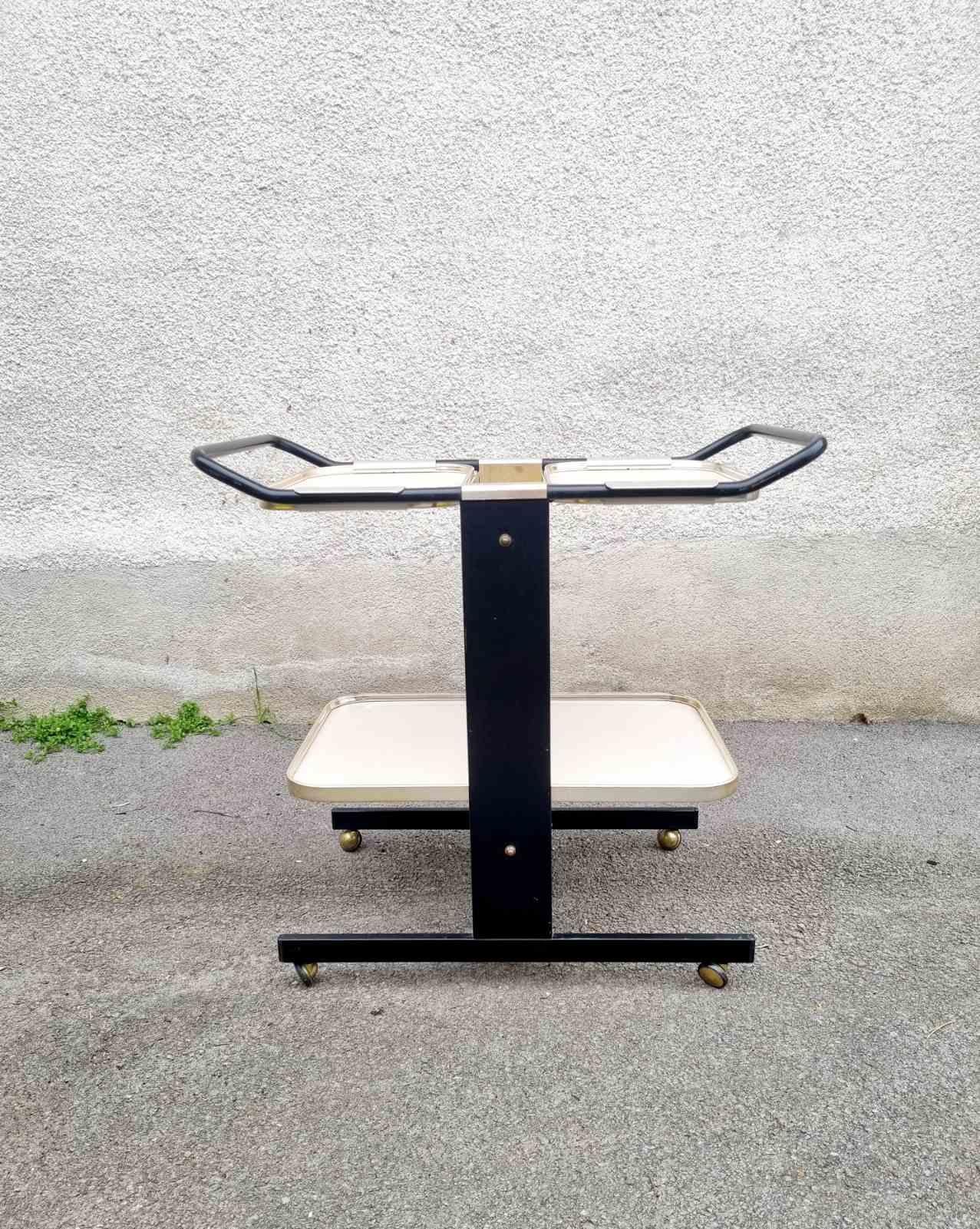 MCM Serving Trolley or Bar Cart Attributed to Ico Parisi for MB Italia, 60s 3