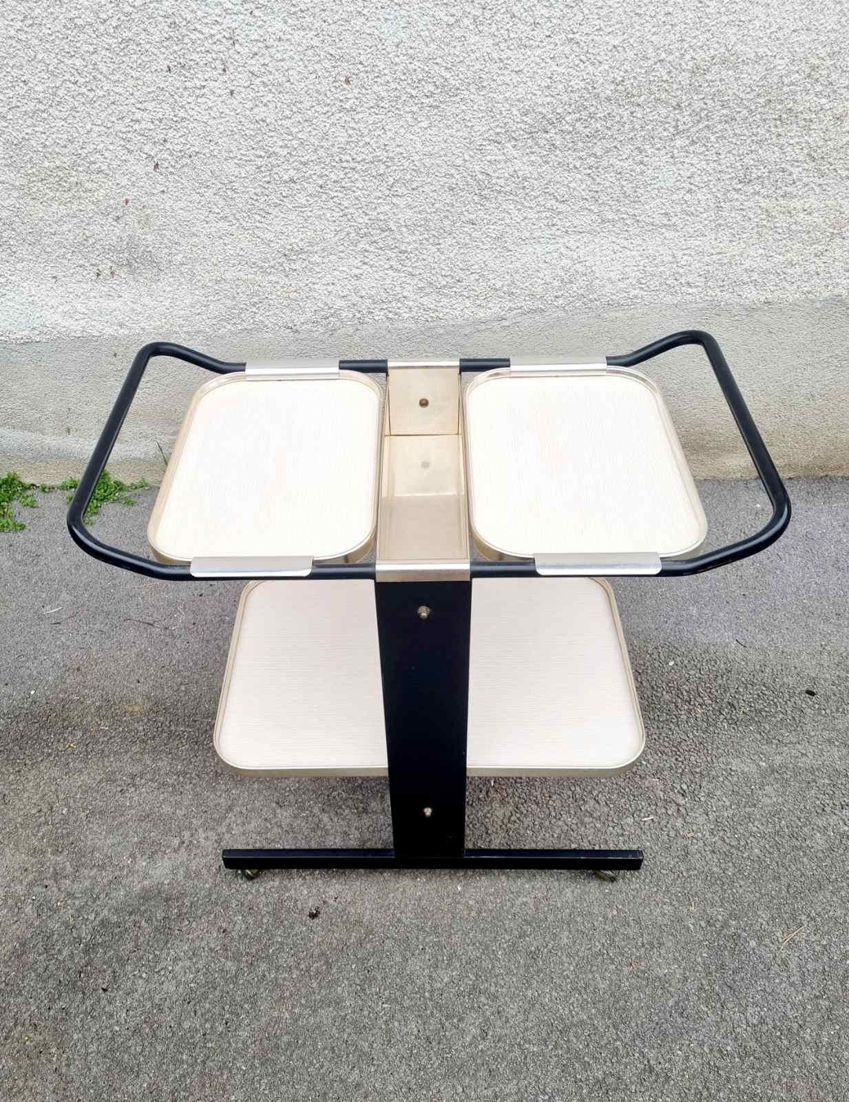 MCM Serving Trolley or Bar Cart Designed by Ico Parisi for MB Italia, 60s For Sale 1