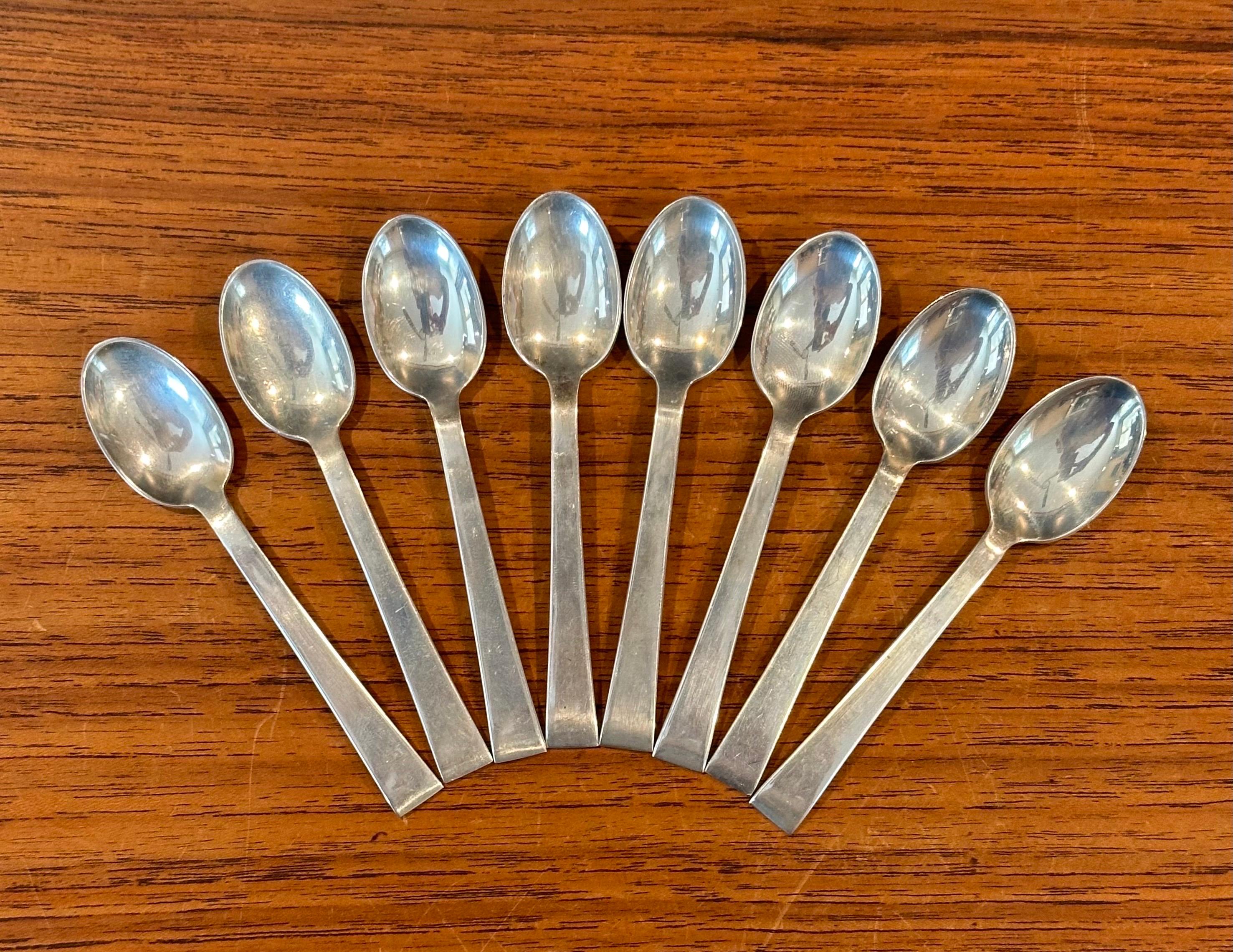 20th Century MCM Set of Eight Demitasse Spoons in Sterling Silver by International Silver