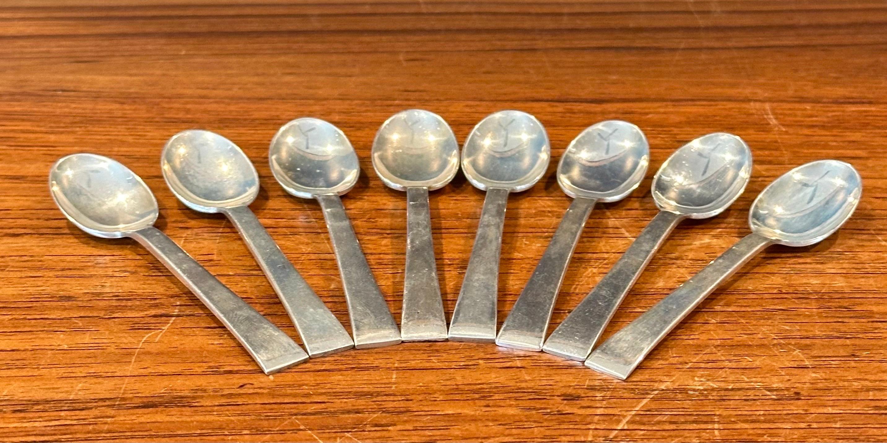 MCM Set of Eight Demitasse Spoons in Sterling Silver by International Silver For Sale 1