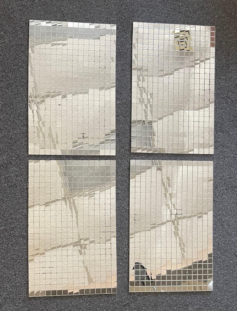 MCM Set of Four Mosaic Mirrored Placemats by Tomorrow Designs For Sale