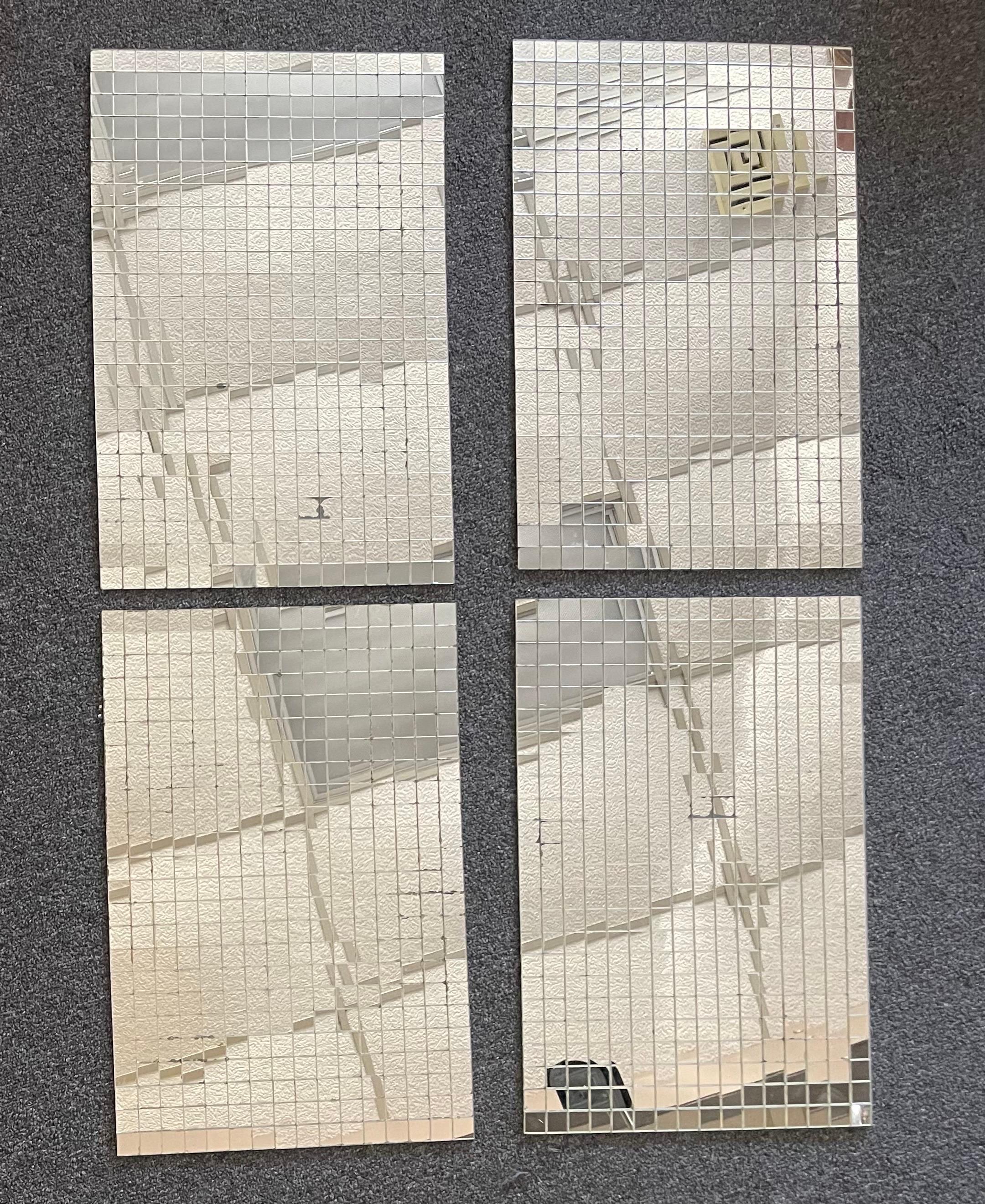 MCM Set of Four Mosaic Mirrored Placemats by Tomorrow Designs In Good Condition In San Diego, CA