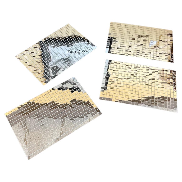 MCM Set of Four Mosaic Mirrored Placemats by Tomorrow Designs For Sale