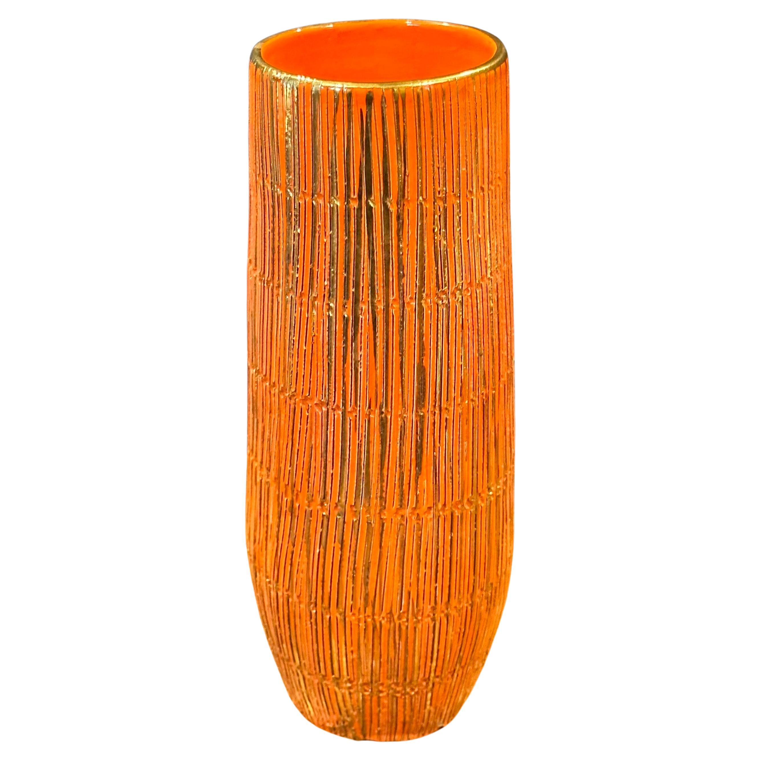 MCM Sgraffito Ceramic Vase by Aldo Londi for Bitossi Seta Series