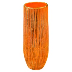 MCM Sgraffito Ceramic Vase by Aldo Londi for Bitossi Seta Series