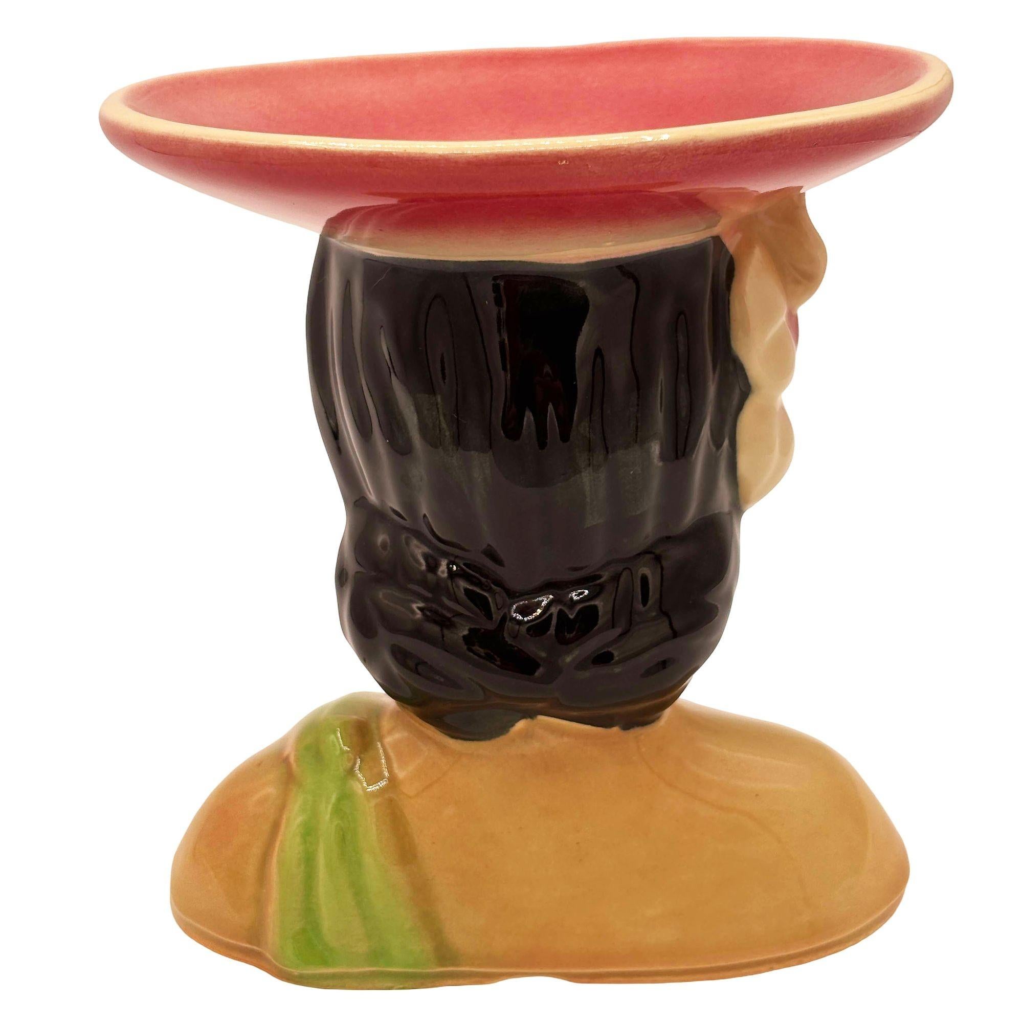 MCM Shawnee Pottery 896 Vaso Hula Girl Polynesian Pink Plant Bust In condizioni ottime in vendita a Van Nuys, CA