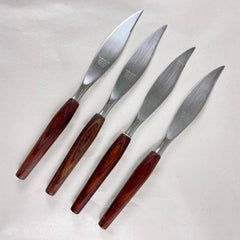 MCM Sheffield England ‘Mode Danish’ Teak Handled Knives, S/4