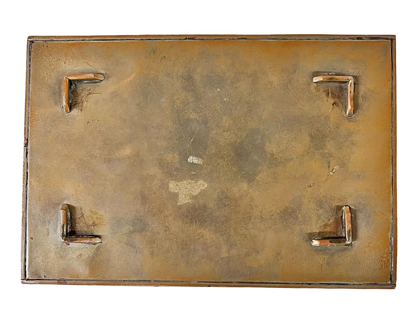 20th Century MCM Shell Veneered Box with Wood Interior Marked Taxco For Sale
