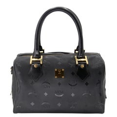 Sac à bandoulière Cogna Boston en cuir moyen avec monogramme, signature MCM MC-0619N-0003