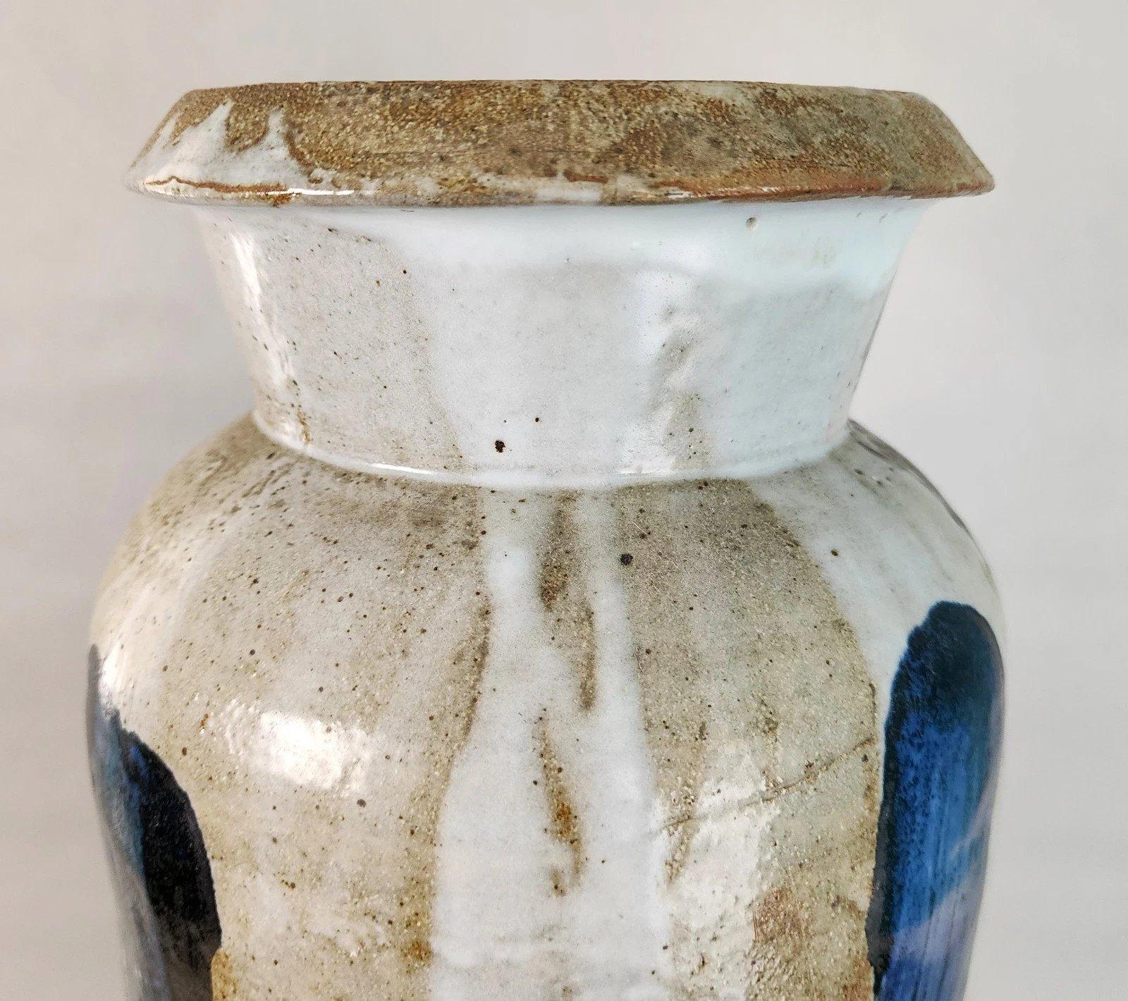 MCM Signed Ceramic Studio Pottery Vase Large 23