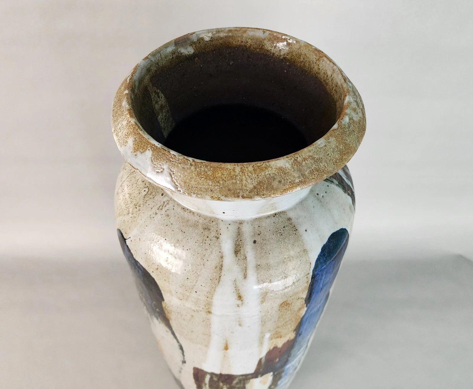MCM Signed Ceramic Studio Pottery Vase Large 23