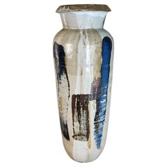 MCM Signed Ceramic Studio Pottery Vase Large 23"