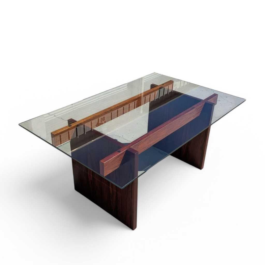 Tavolo da pranzo con piano in vetro in palissandro di MCM Sigurd Hansen, Danimarca, 1960 ca. in vendita 3