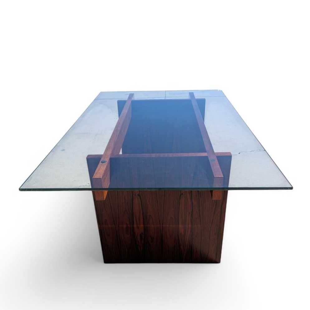 Tavolo da pranzo con piano in vetro in palissandro di MCM Sigurd Hansen, Danimarca, 1960 ca. in vendita 6