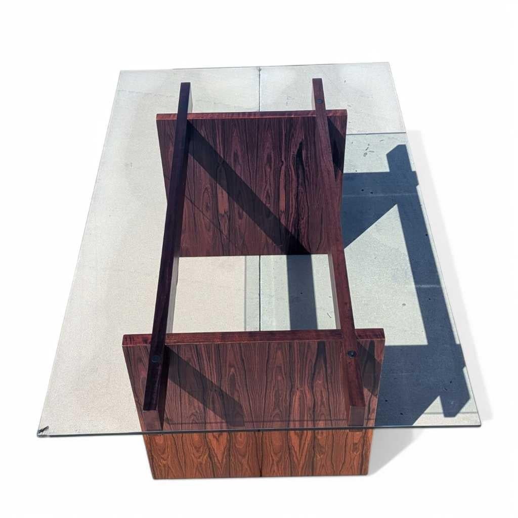Tavolo da pranzo con piano in vetro in palissandro di MCM Sigurd Hansen, Danimarca, 1960 ca. in vendita 11