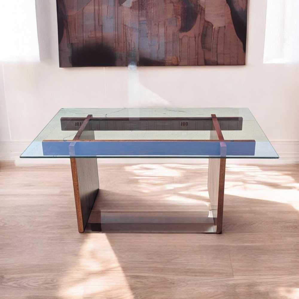 Impiallacciato Tavolo da pranzo con piano in vetro in palissandro di MCM Sigurd Hansen, Danimarca, 1960 ca. in vendita
