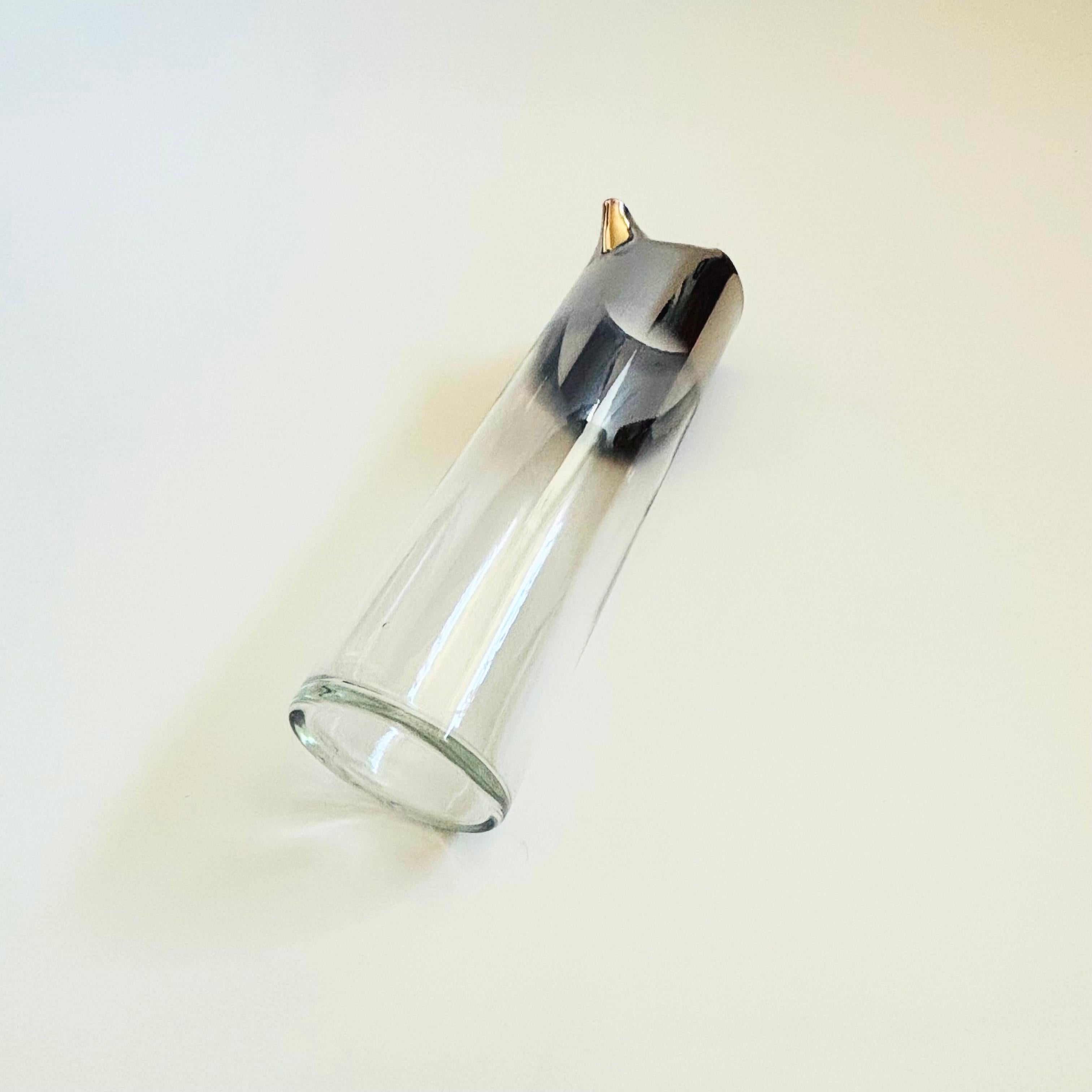 Glass MCM Silver Fade Pitcher For Sale