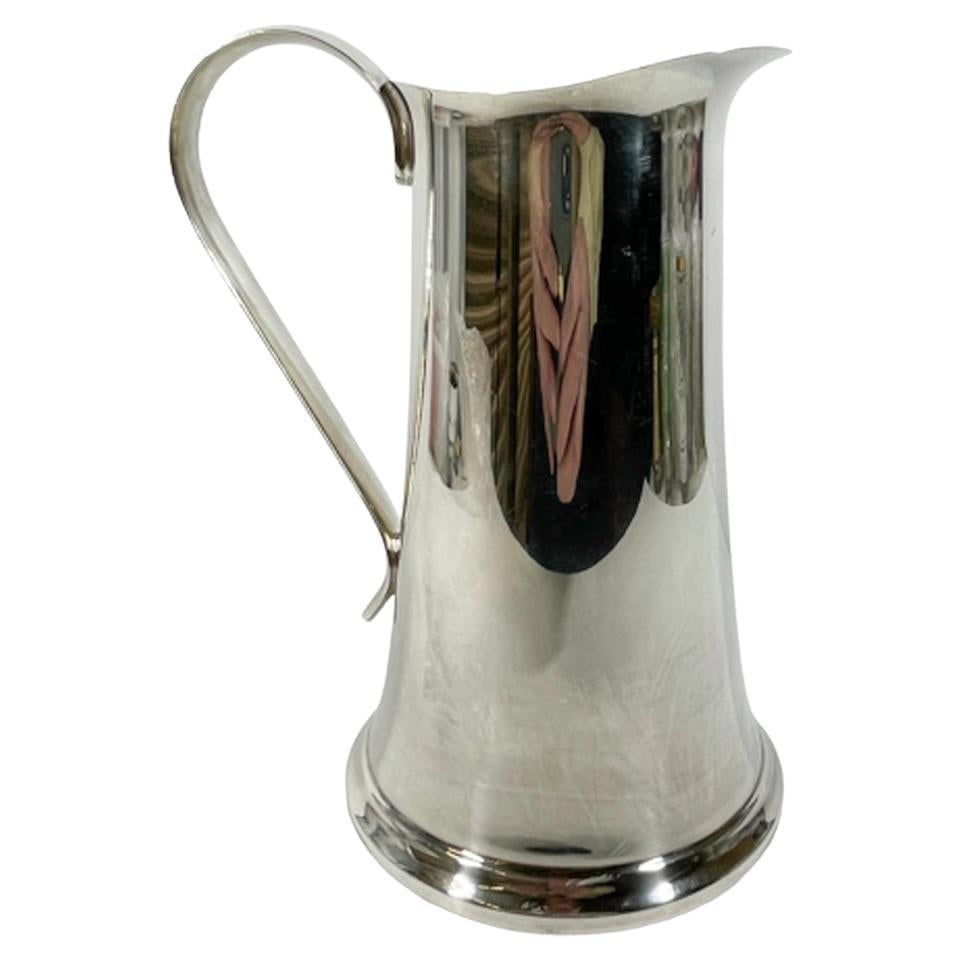 MCM Silver Plate Cocktail / Bar Pitcher by The Sheffield Silver Company For Sale