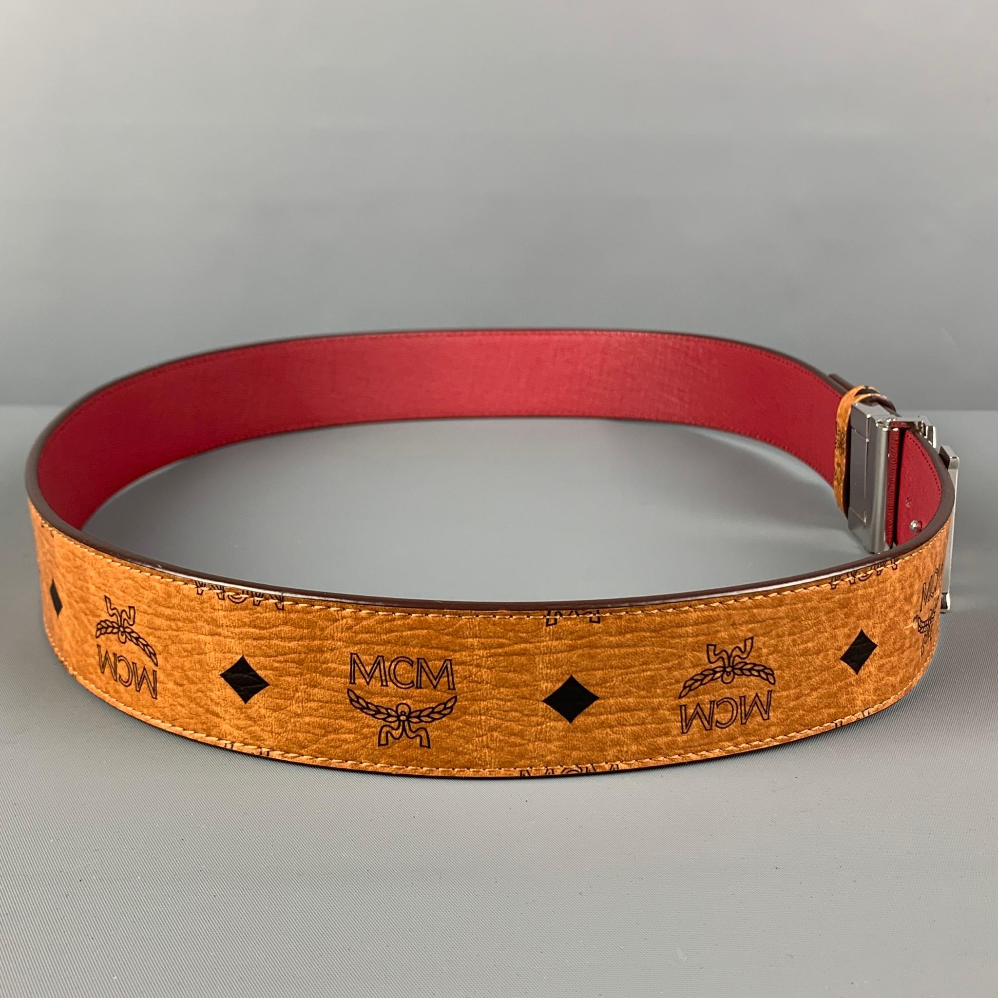 orange mcm belt