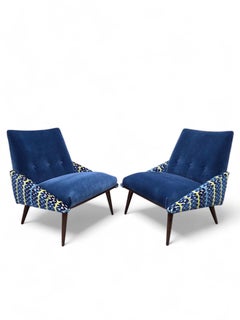 Chaises à pantoufles MCM par Kroehler nouvellement retapissées - Paire