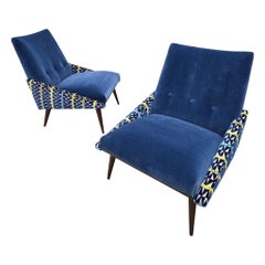 Chaises à pantoufles MCM par Kroehler nouvellement retapissées - Paire