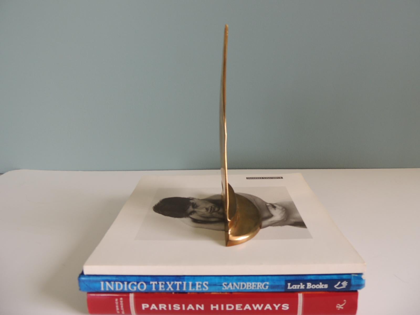MCM Small Brass Sailing Boat Bookend or Paperweight In Good Condition In Oakland Park, FL