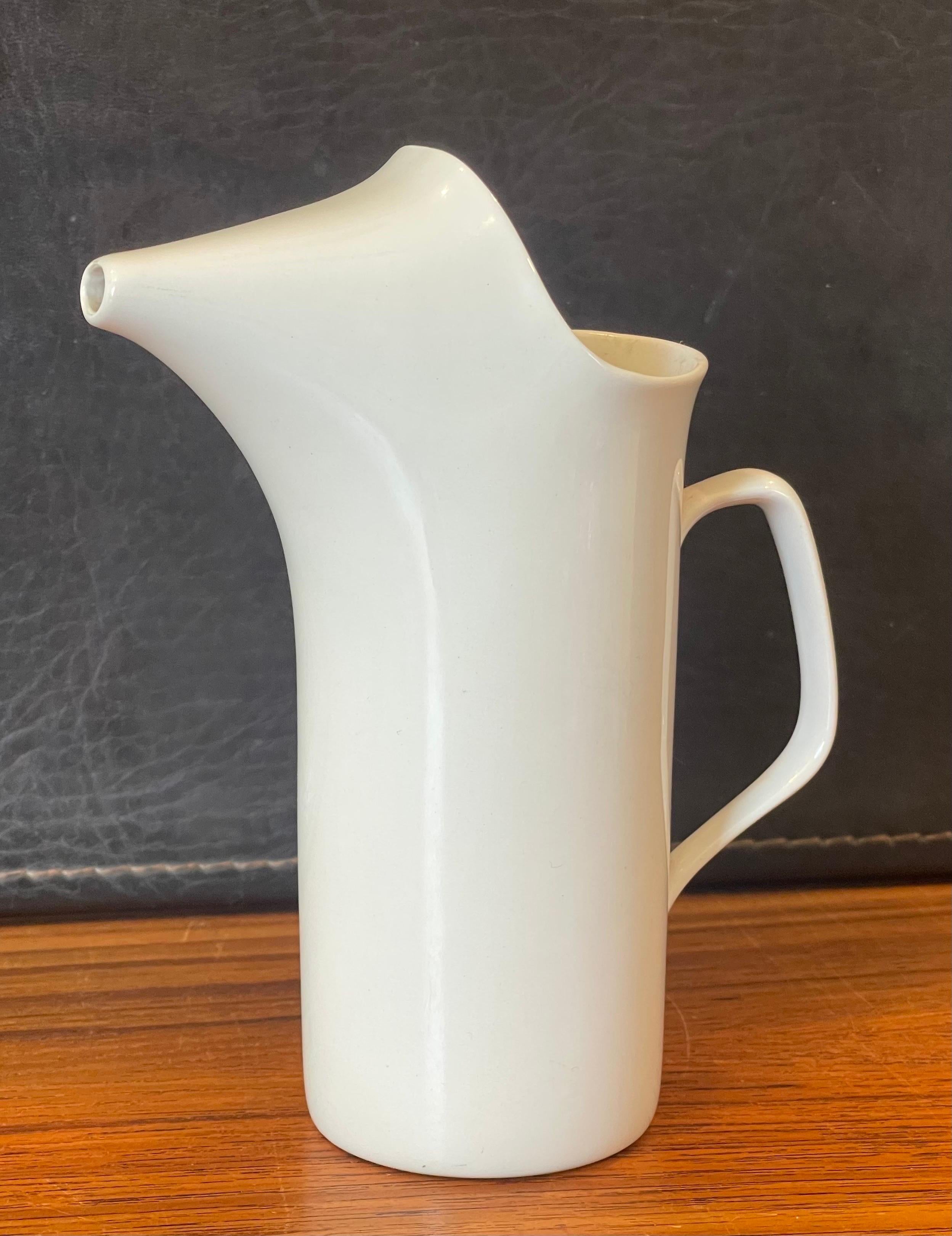 MCM Small Ironstone Porcelain Pitcher by Lagardo Tackett for Schmid For Sale 3