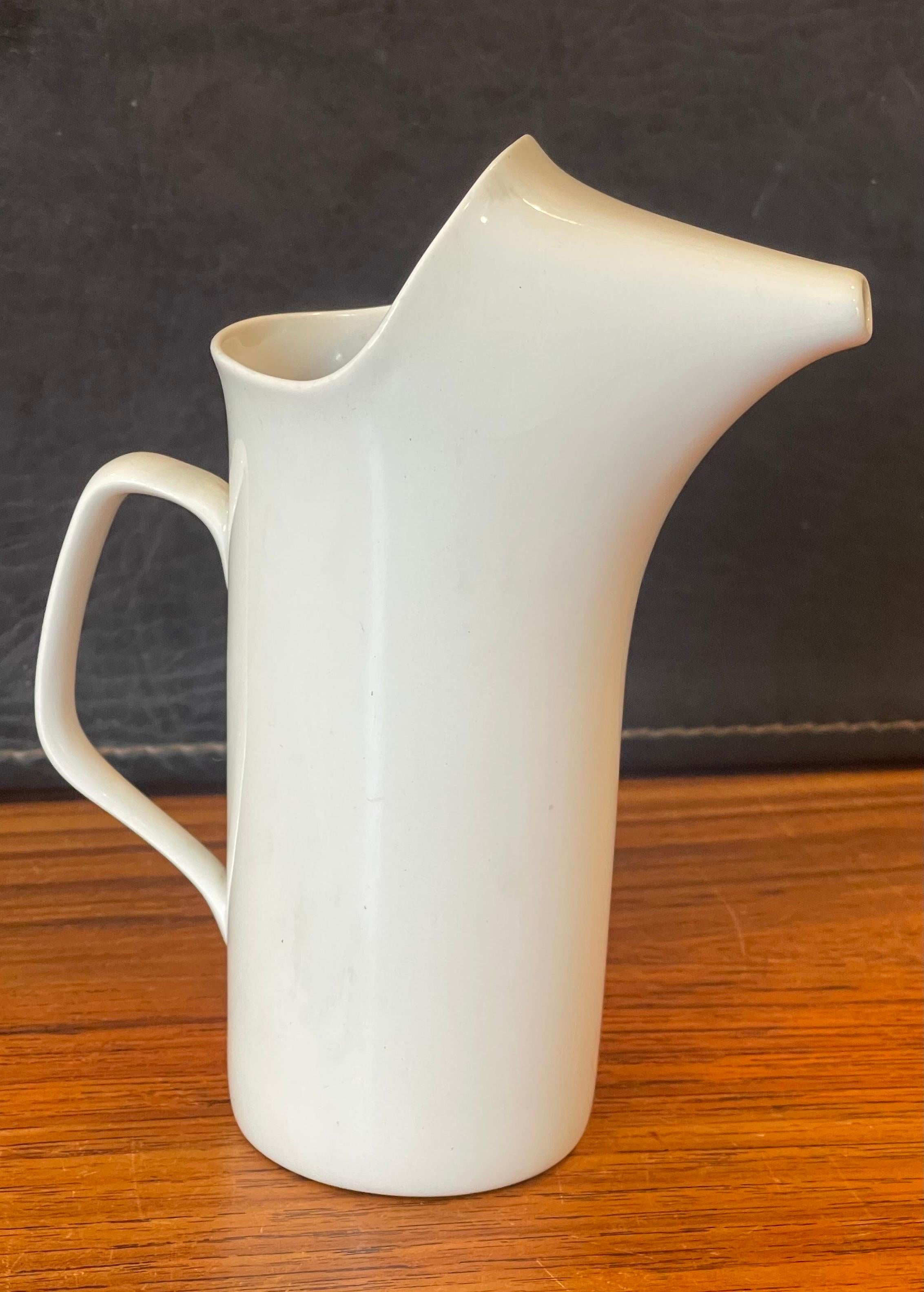 Mid-Century Modern MCM Small Ironstone Porcelain Pitcher by Lagardo Tackett for Schmid For Sale